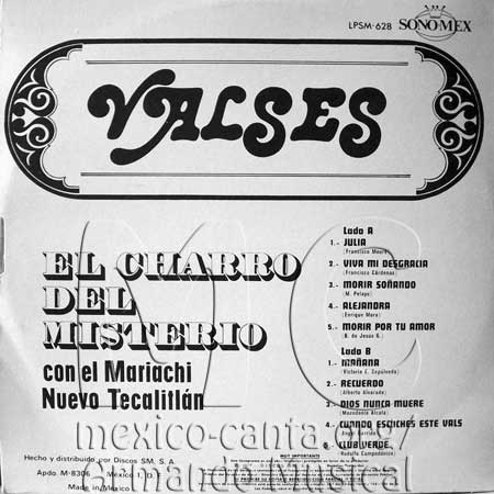 El Charro del Misterio tras - Valses